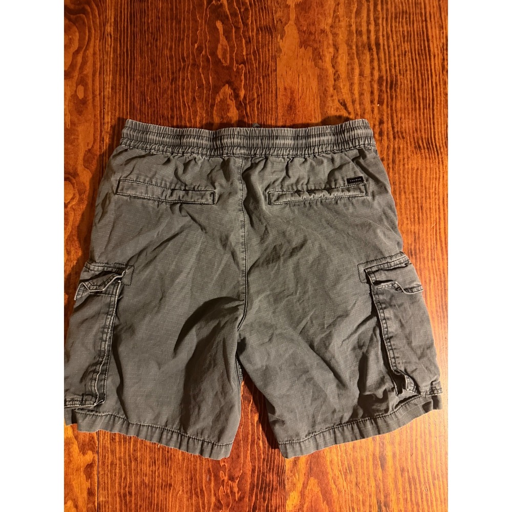 PacSun Cargo Shorts Mens Medium Gray Baggy Ripstop Elastic Waist Utility - Picture 2 of 5